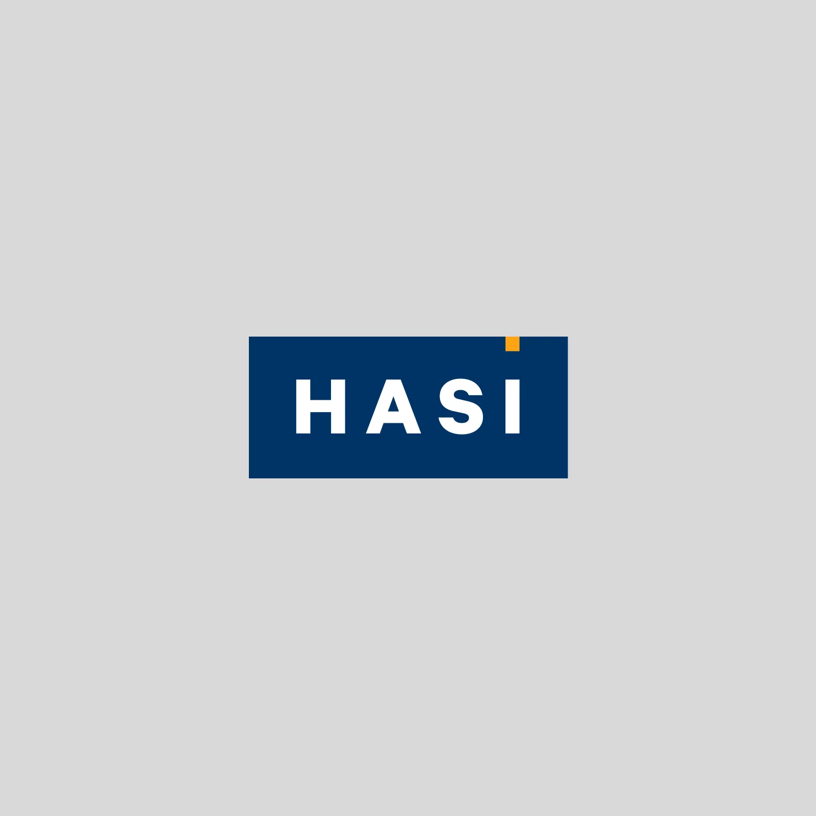 HASI logo in blue on light grey background.