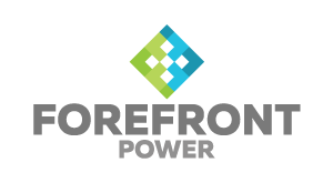 Forefront Power logo in grey on transparent background.