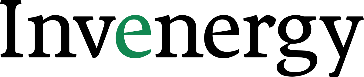 Invenergy logo in black and green on transparent background.