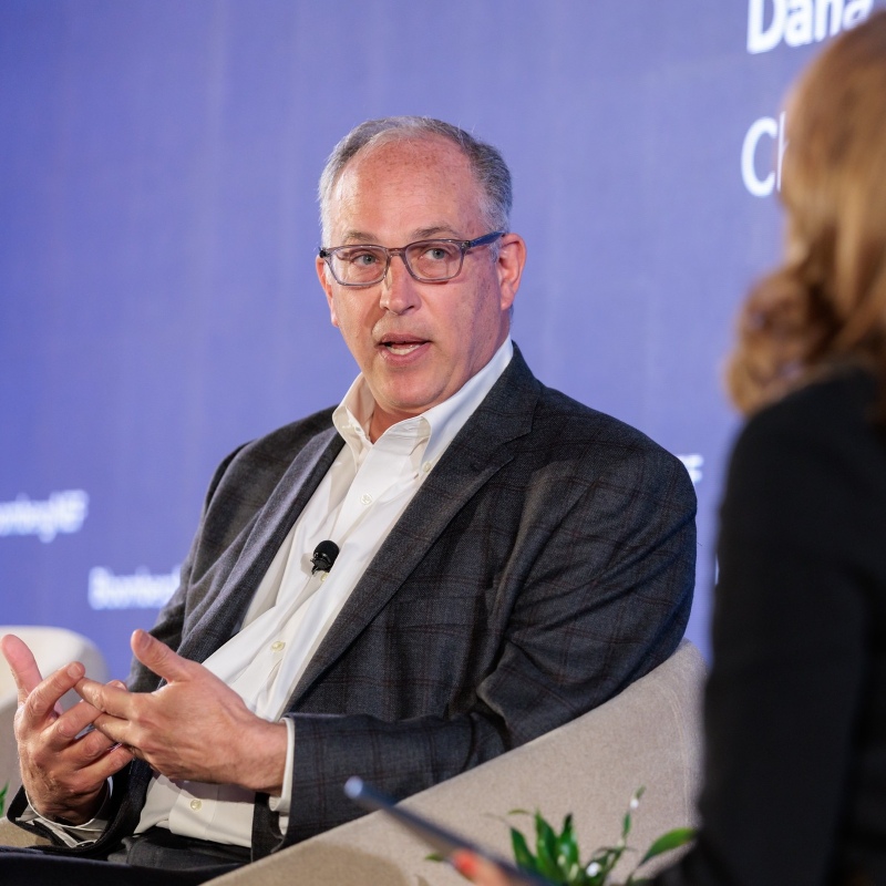 HASI CEO Jeff Lipson speaks on stage with Bloomberg reporter Dana Perkins at BNEF Summit NY 2026