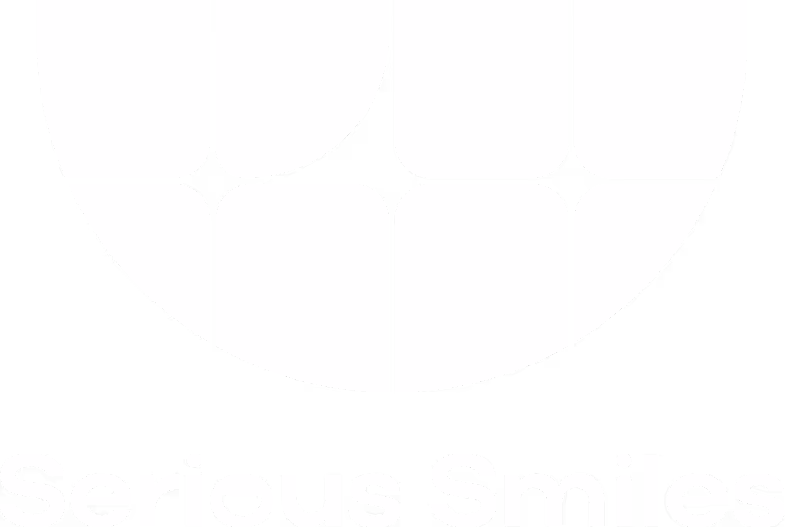 Serious Smiles combination mark white
