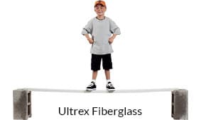 boy standing on fiberglass, it is straight