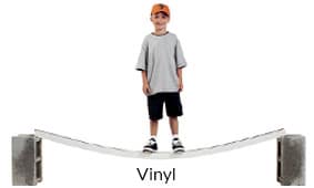 boy standing on vinyl, window saggs