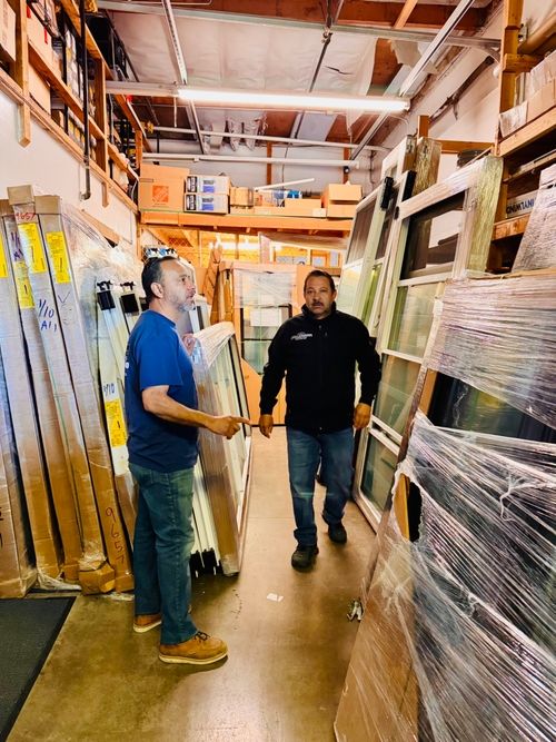 Photo of Custom Installation Team in the Pleasanton Warehouse.