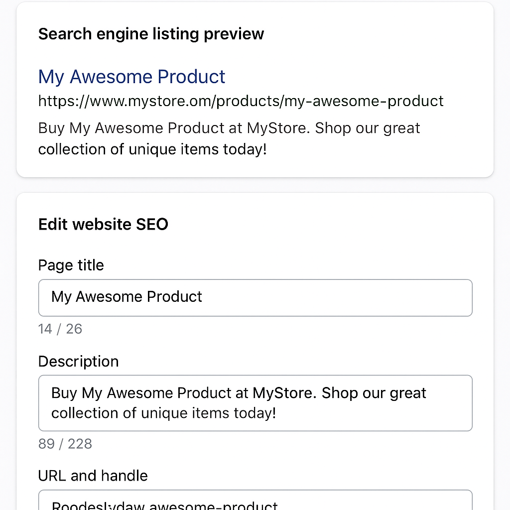 SEO Optimization on Shopify