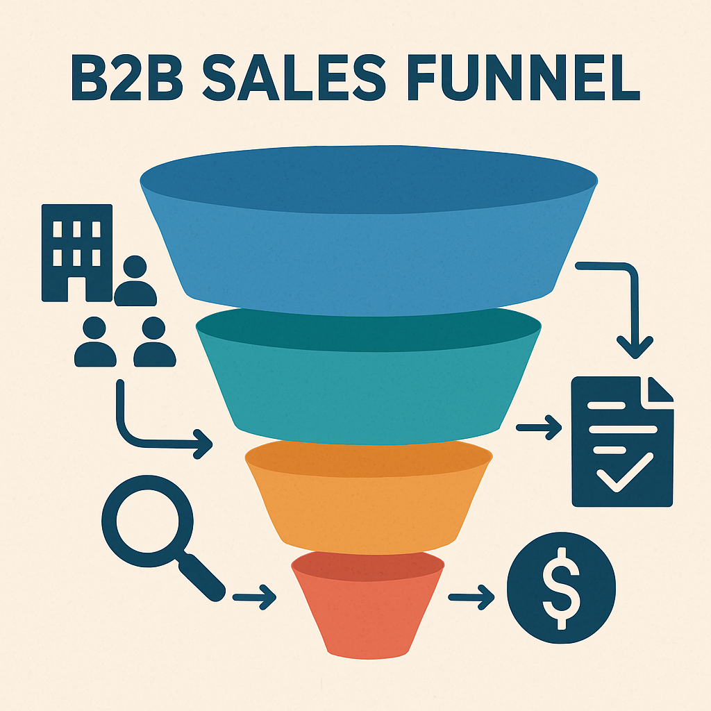 B2B Sales Funnel Illustration