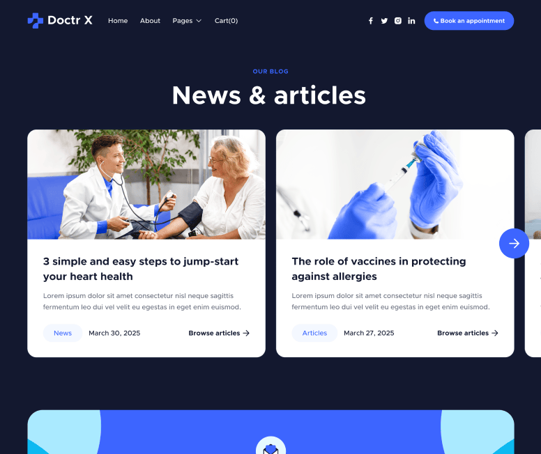 Doctr X - Blog V3 Main Page - Healthcare Webflow Template