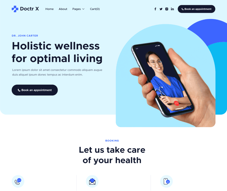 Doctr X - Home V4 Main Page - Healthcare Webflow Template