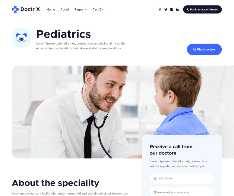 Doctr X - Service Single Main Page - Healthcare Webflow Template