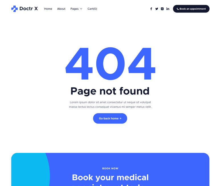 Doctr X - 404 Utility Page - Healthcare Webflow Template
