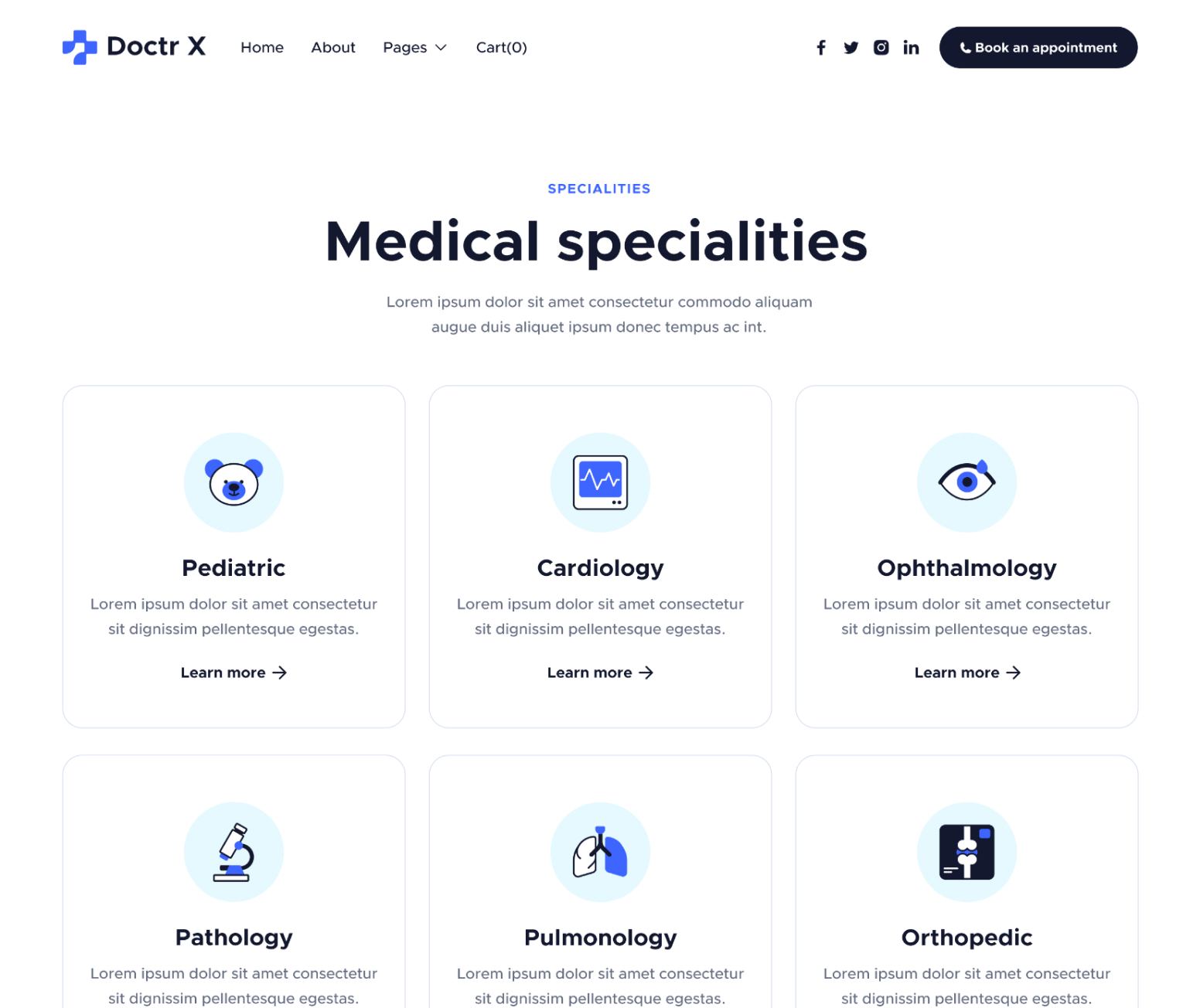 Doctr X - Services Page - Healthcare Webflow Template