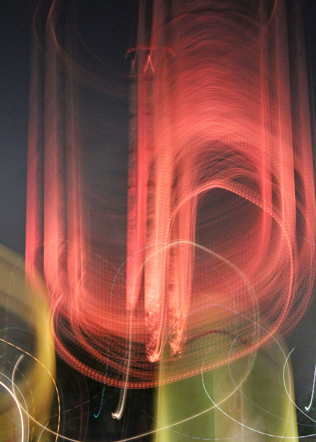 Streaks of blurred light.
