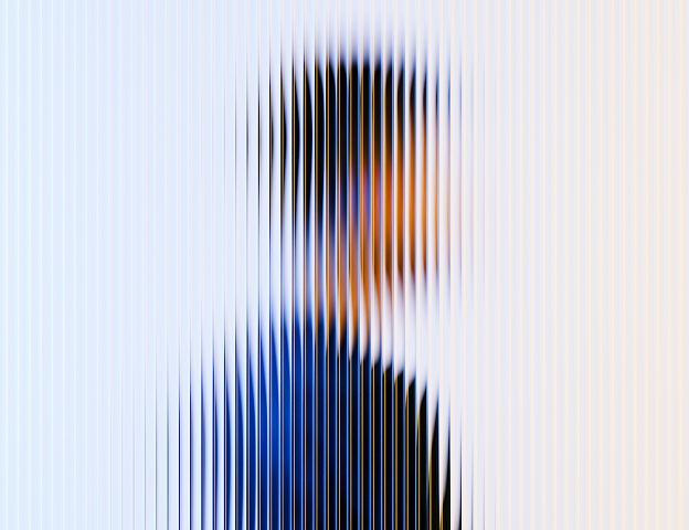 Bright image of a person behind frosted glass.