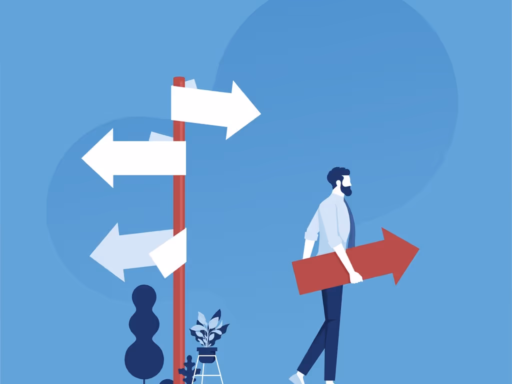 Graphic depicting directional decision-making.