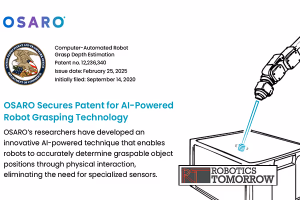 OSARO Secures Patent for AI-Powered Robot Grasping Technology