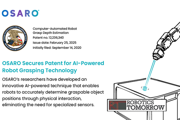 OSARO Secures Patent for AI-Powered Robot Grasping Technology