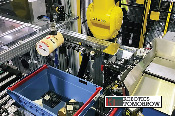 Robot picking item for bagging and shipping