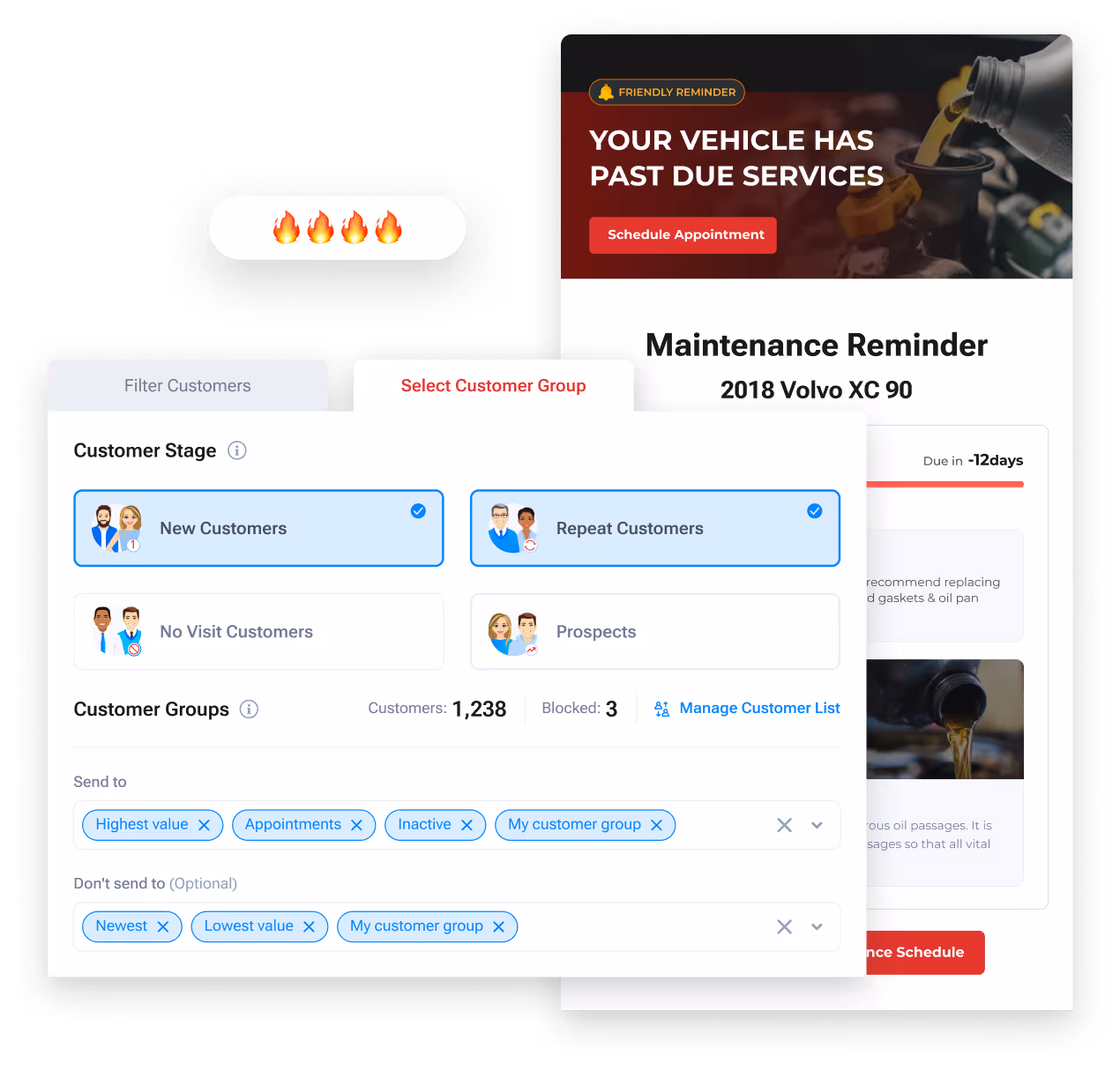 Steer customer segmentation + email