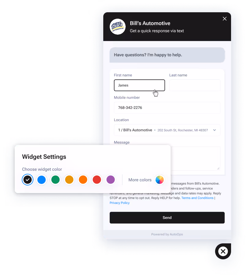 Website chat customization