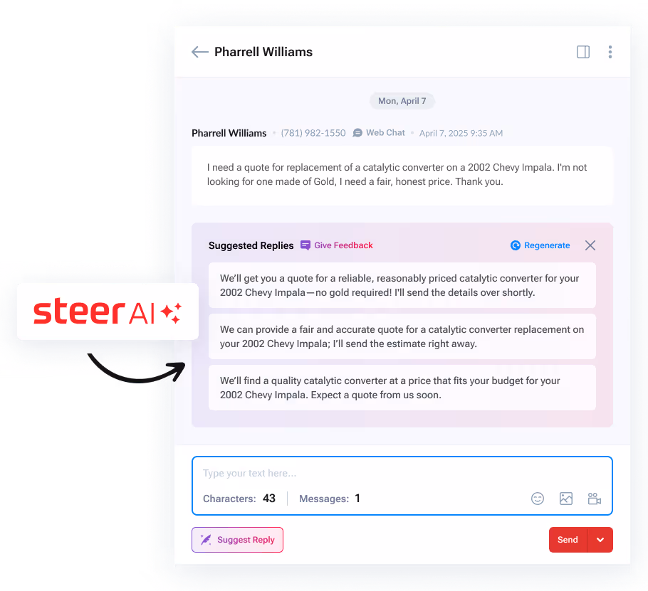 Steer AI website chat