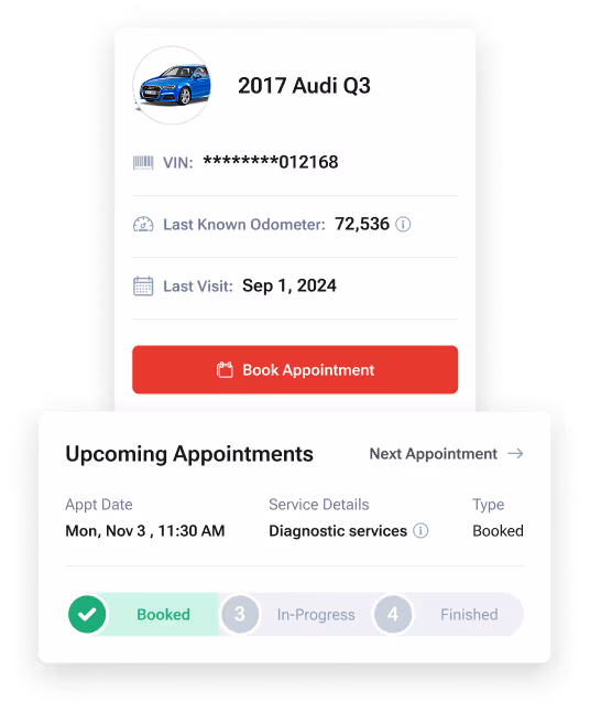 Single vehicle page in Steer