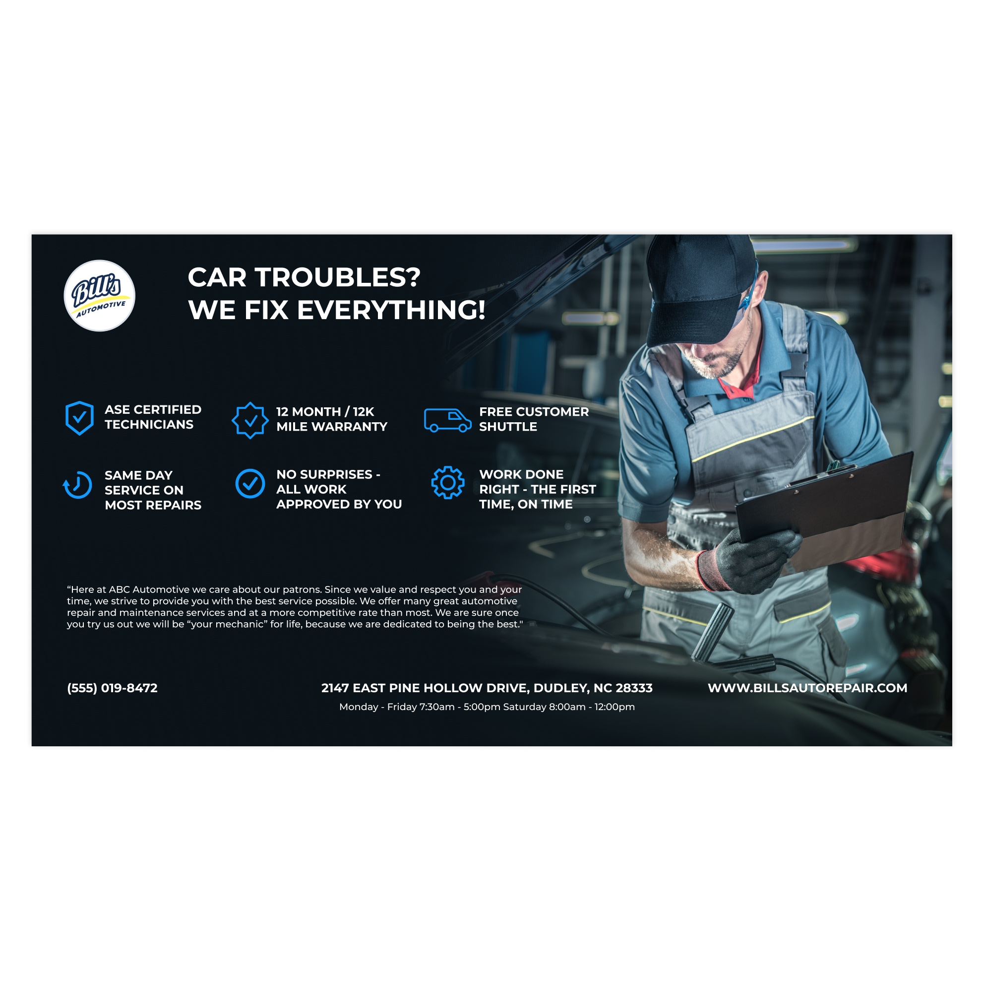 Automotive Repair Postcard
