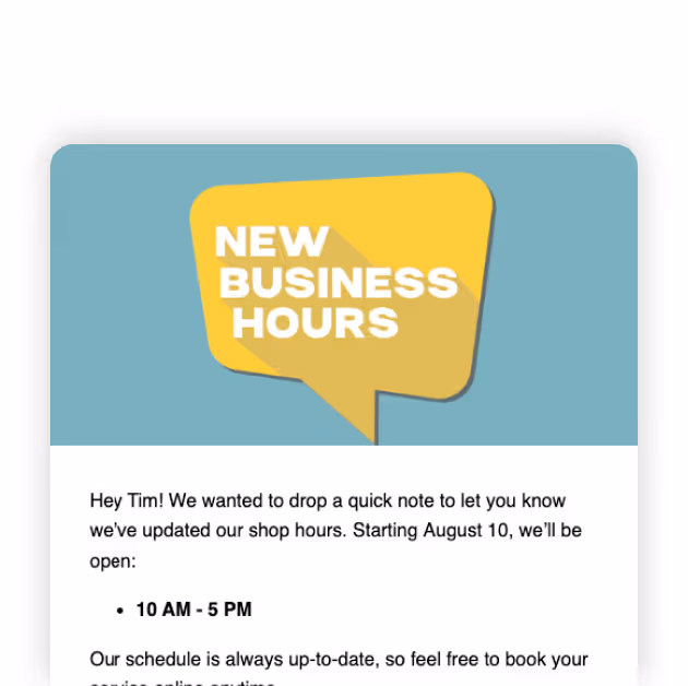 Business Hour Update