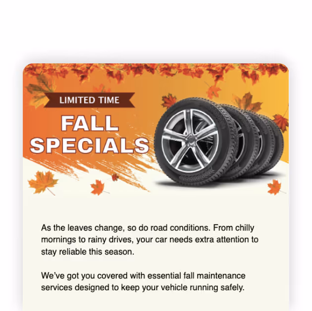 Fall Specials Email
