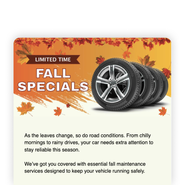 Fall Specials Email