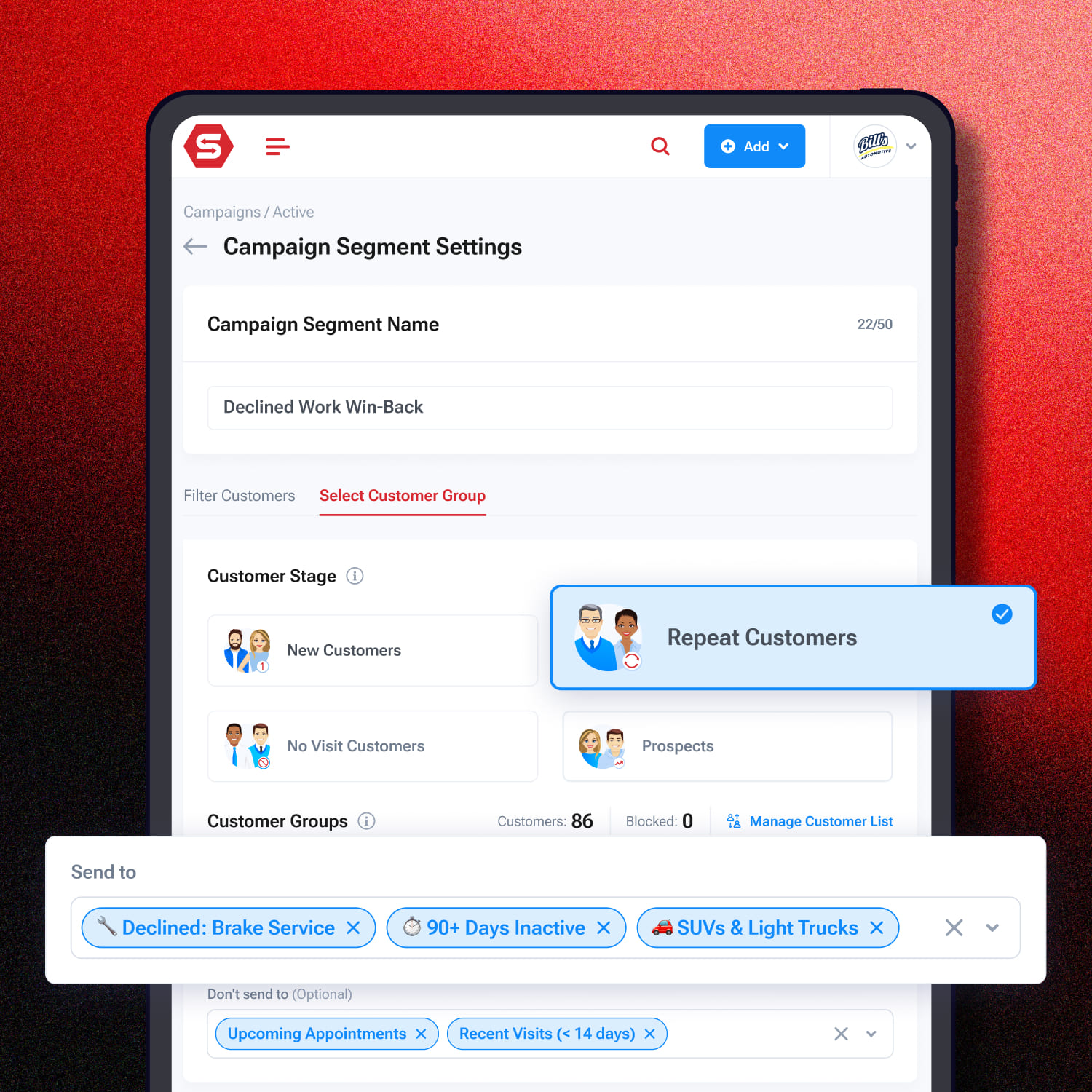 Dashboard mockup