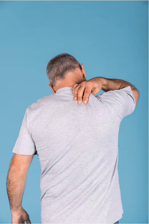 An image of a man with shoulder pain
