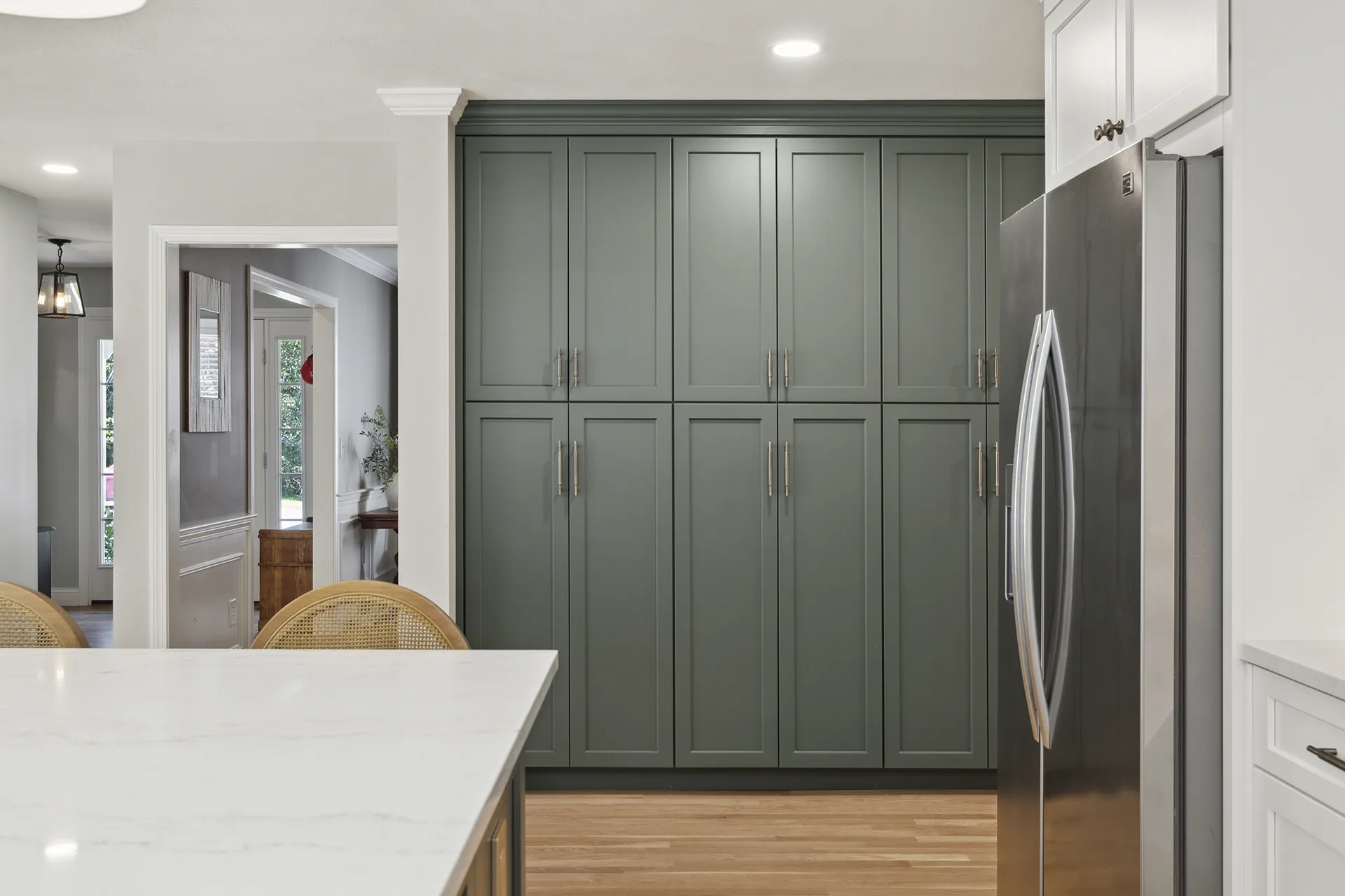 Nashua, NH kitchen by Oak Hill Design & Build — storage and prep zones in the reconfigured plan