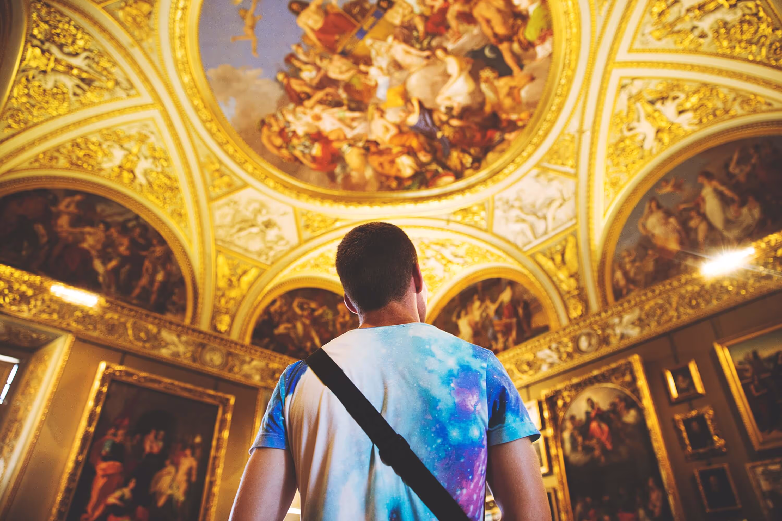 Student in museum in Europe on a School Art Trip Organised by Educating Adventures EA School Tours.