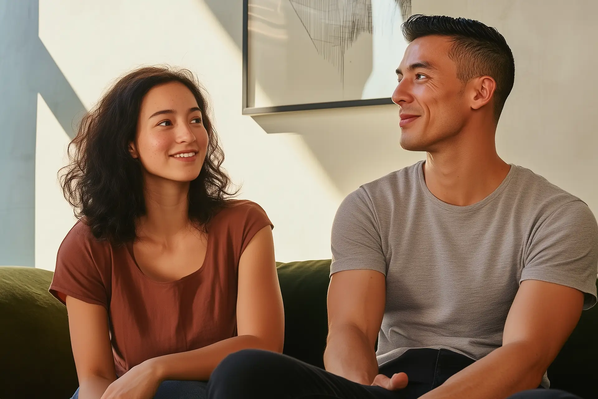 Team members talking