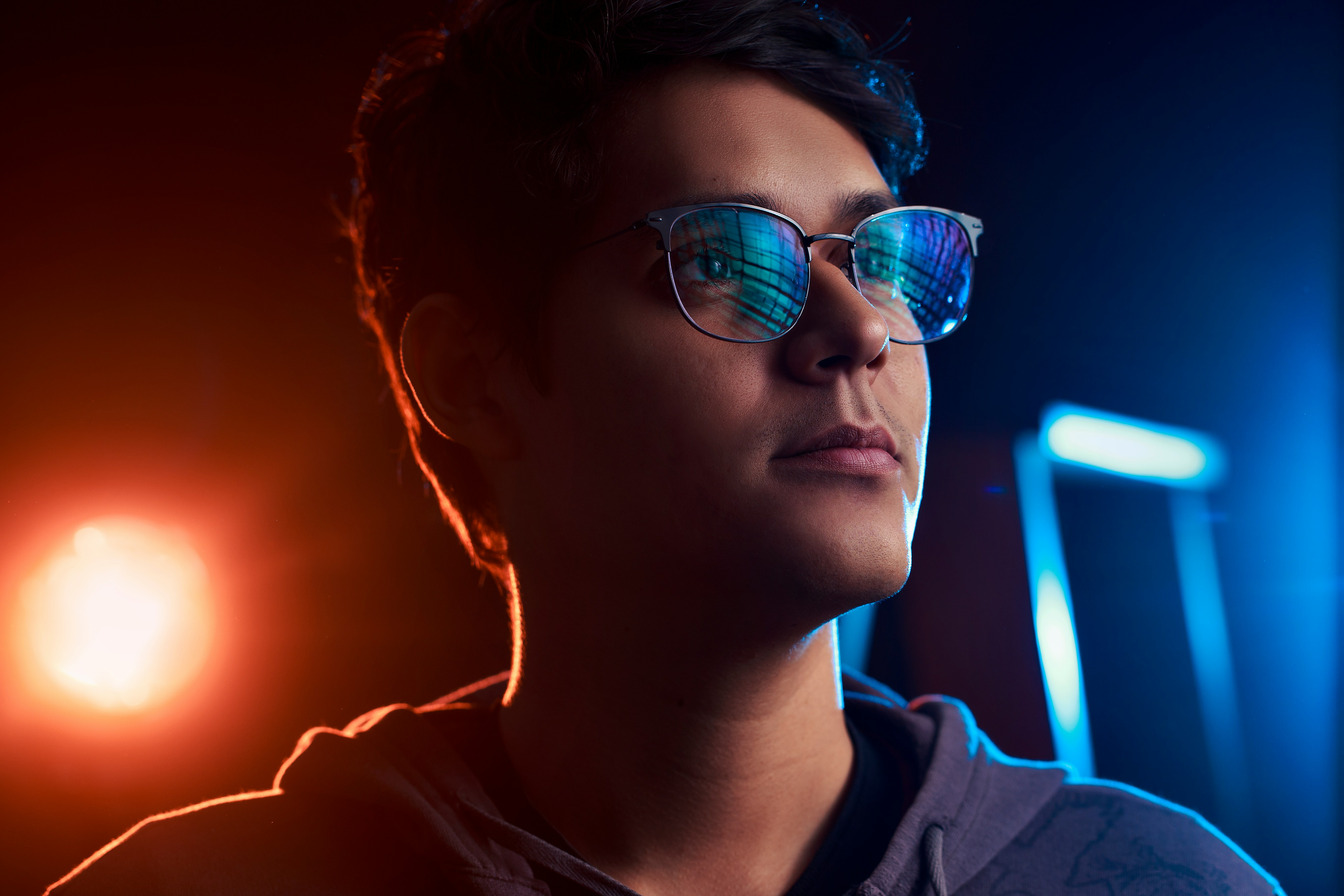 man wearing glasses