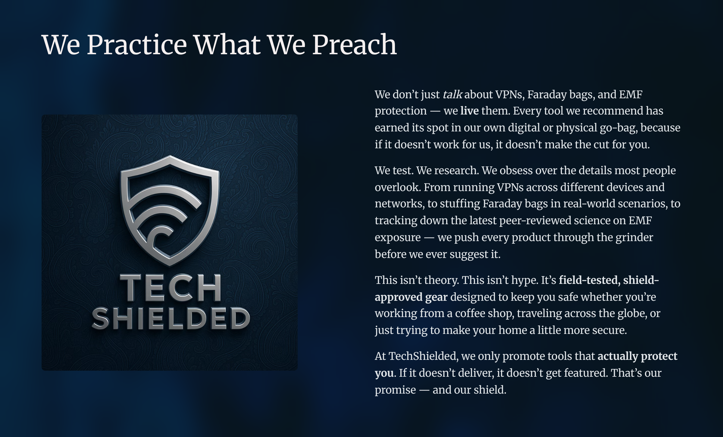 Why techshielded description
