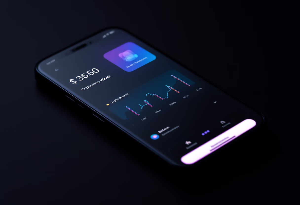 [interface] image of digital wallets (for a blockchain and cryptocurrency)
