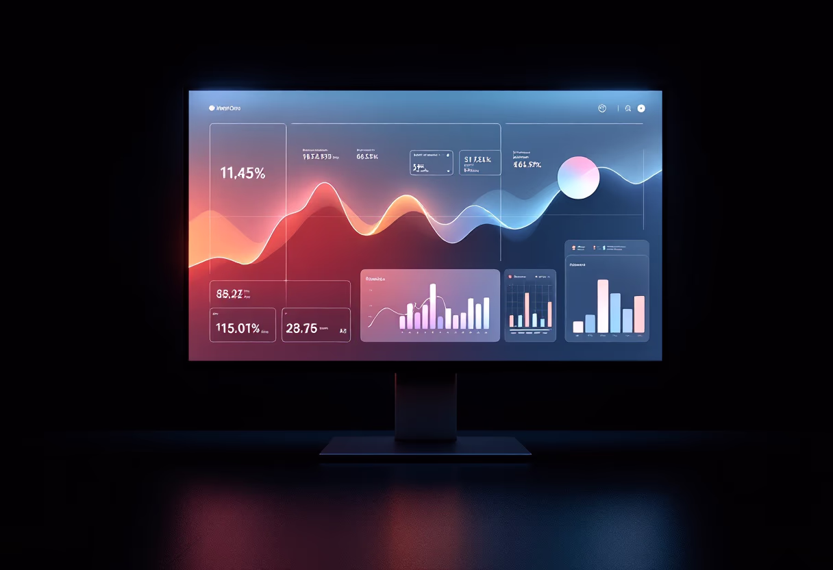 image of data visualization display (for an ai fintech company)