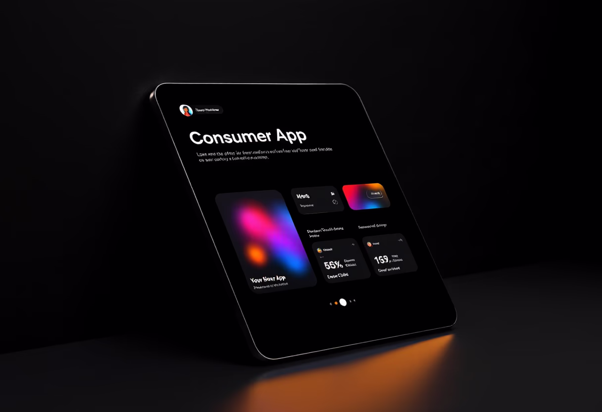 [interface] screenshot of app on a tablet (for a consumer apps)