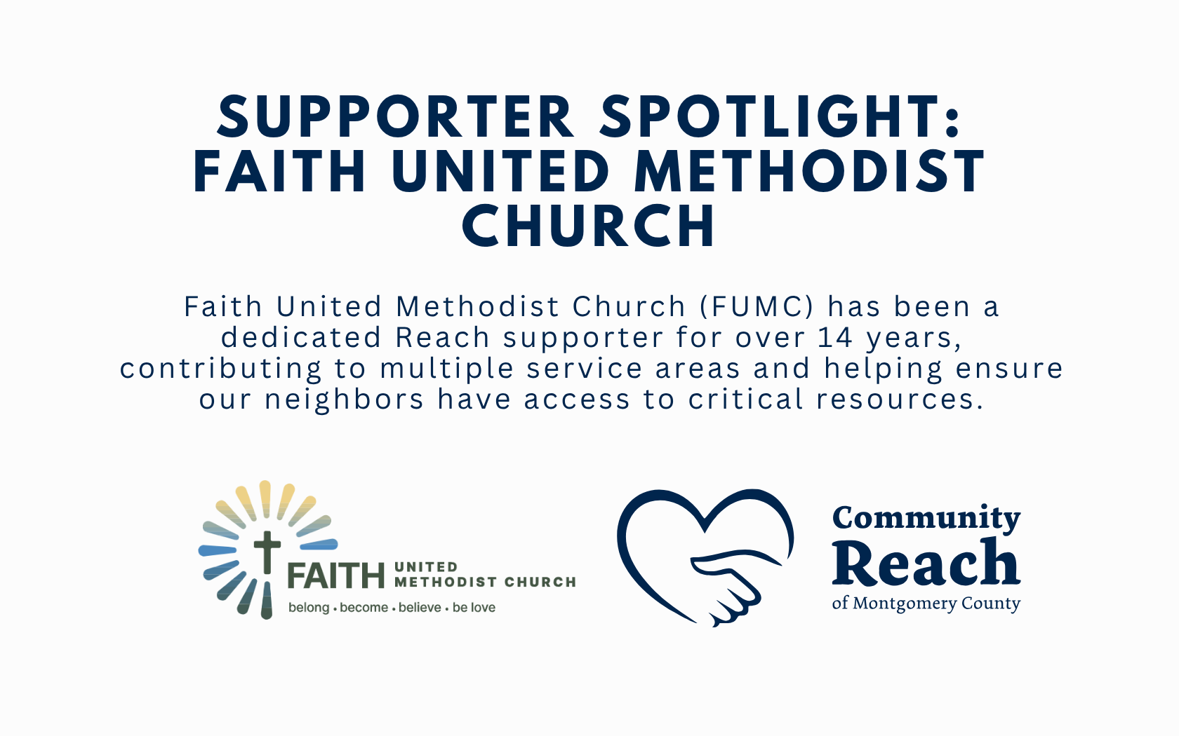 Logos of FUMC and Reach with an excerpt from the article