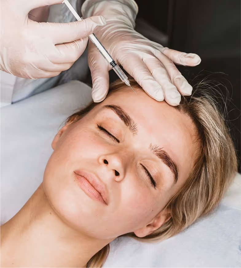 Woman receiving Botox treatment at medical spa