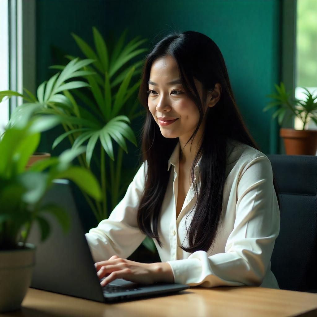 Procurement manager participating in online training