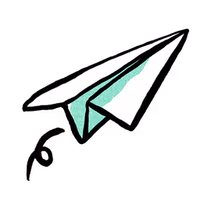 Illustrated icon of a paper plane