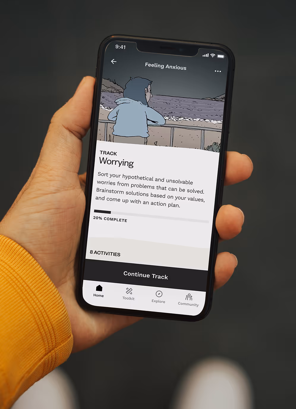 Photo of a young person holding a smart phone using MOST