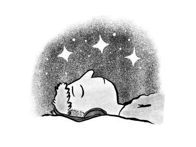 Illustration of someone sleeping under the stars