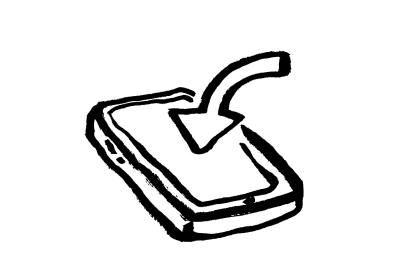 Illustration of an arrow pointing to a smart phone