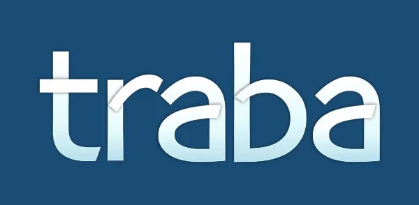 Traba logo with dark background
