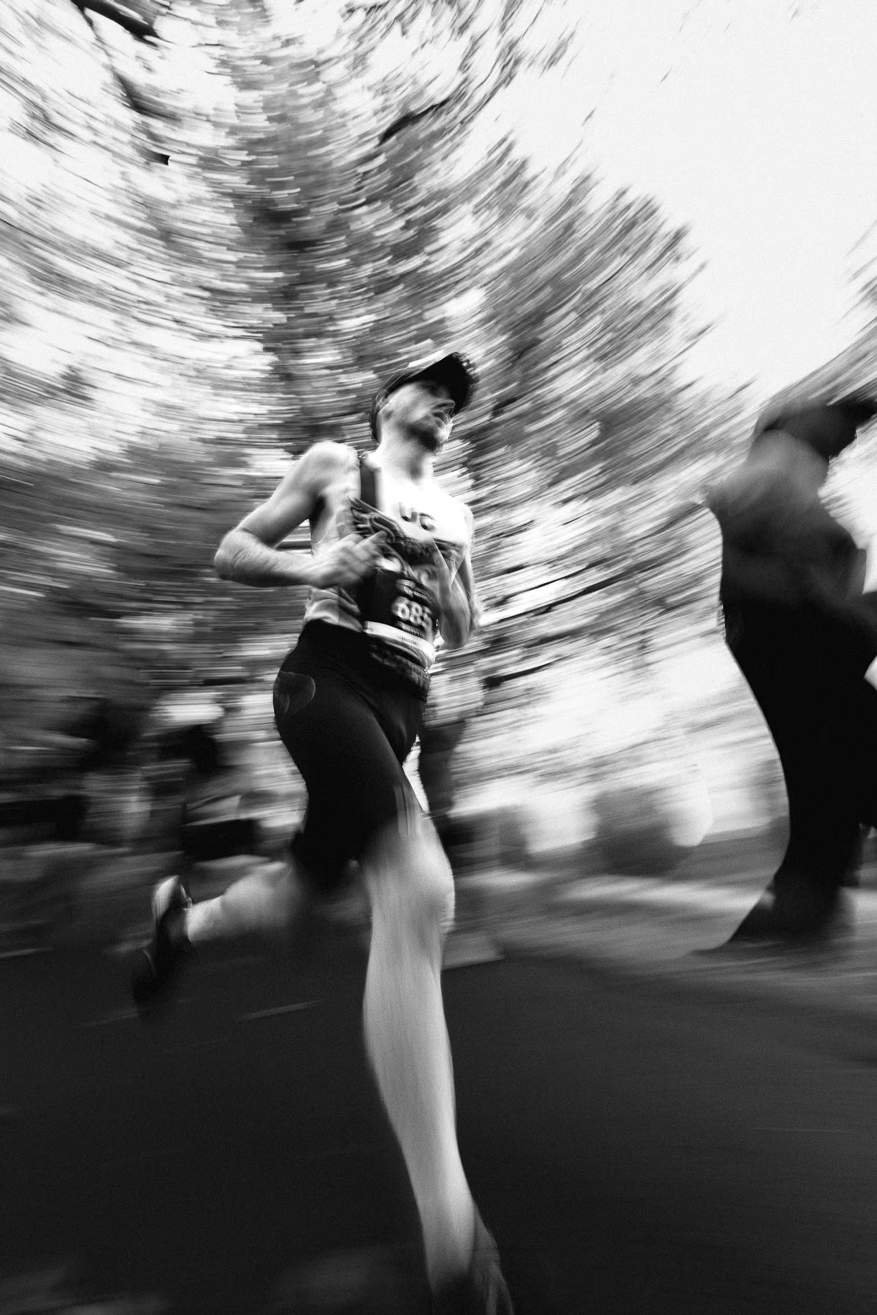 Motion blur, black and white