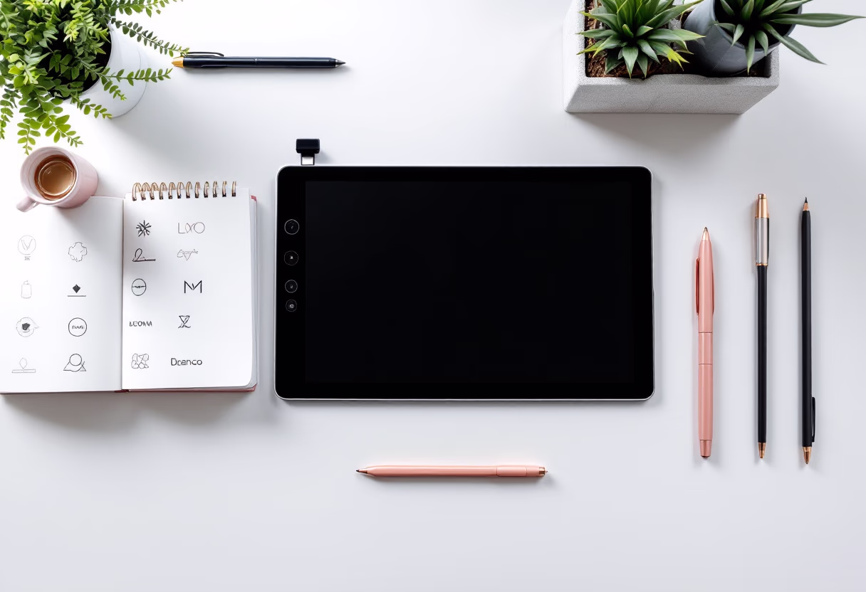 image of a logo design process