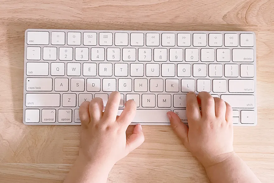 Typing hands
